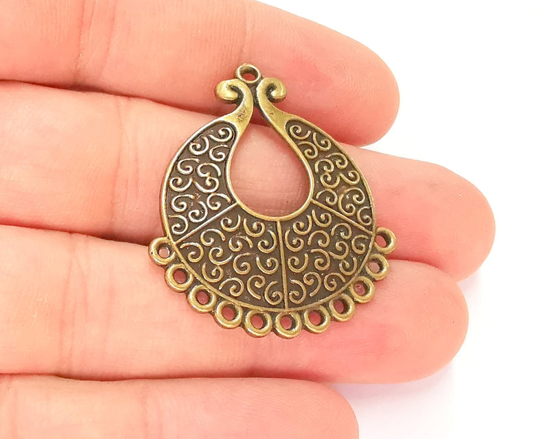 2 Antique Bronze Charms Connector Antique Bronze Plated Charms (39x33mm)  G22187