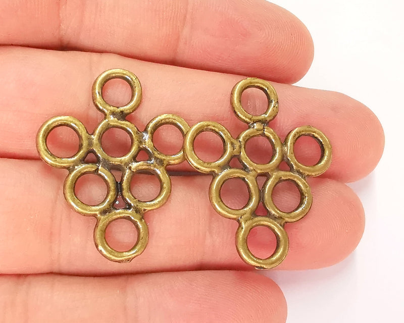 2 Antique Bronze Charms Antique Bronze Plated Charms (33x27mm)  G22190