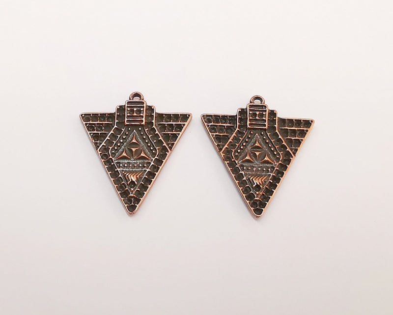 4 Copper Charms Antique Copper Charms (28x25mm)  G22198