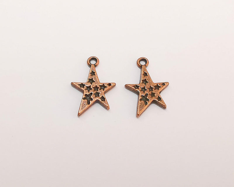 10 Star Charm Antique Copper Charm (22x14mm) G22205