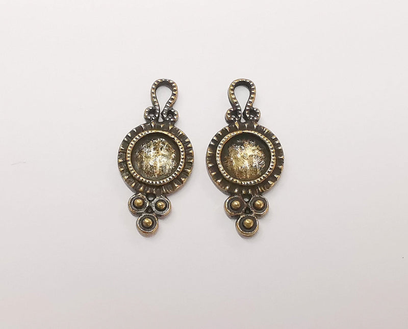 10 Antique Bronze Charms Blank inlay Blank Mosaic Blank Resin Blank Bezel Base Setting Mountings Antique Bronze Plated(8mm blank) G22214
