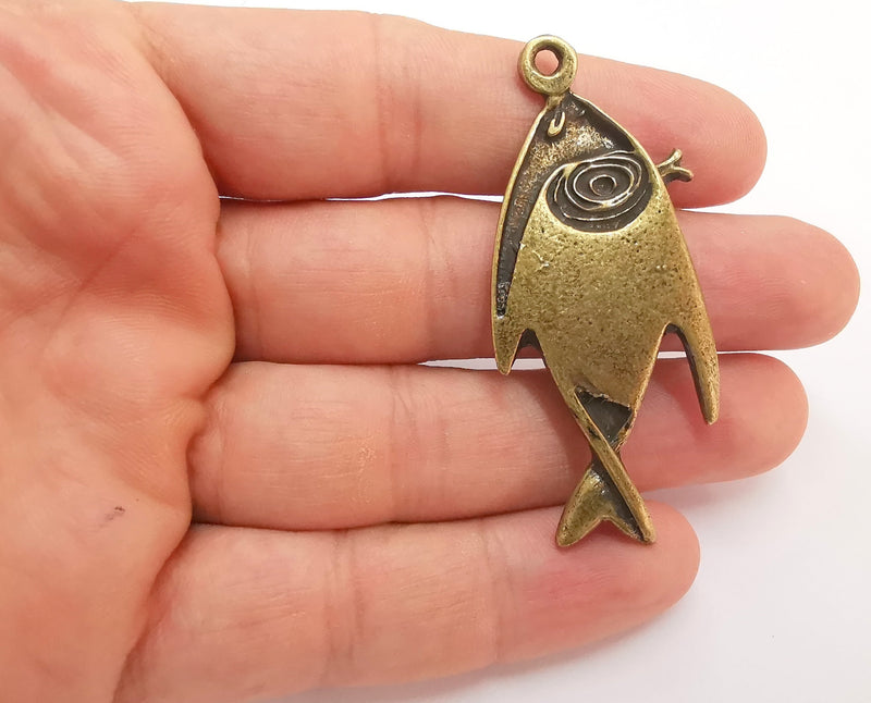 Fish Pendant Antique Bronze Plated Pendant (61x27mm)  G22216