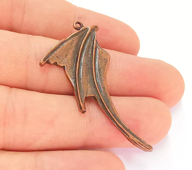 2 Dragon Wing Charms Antique Copper Plated Charms (50x26mm) G22226