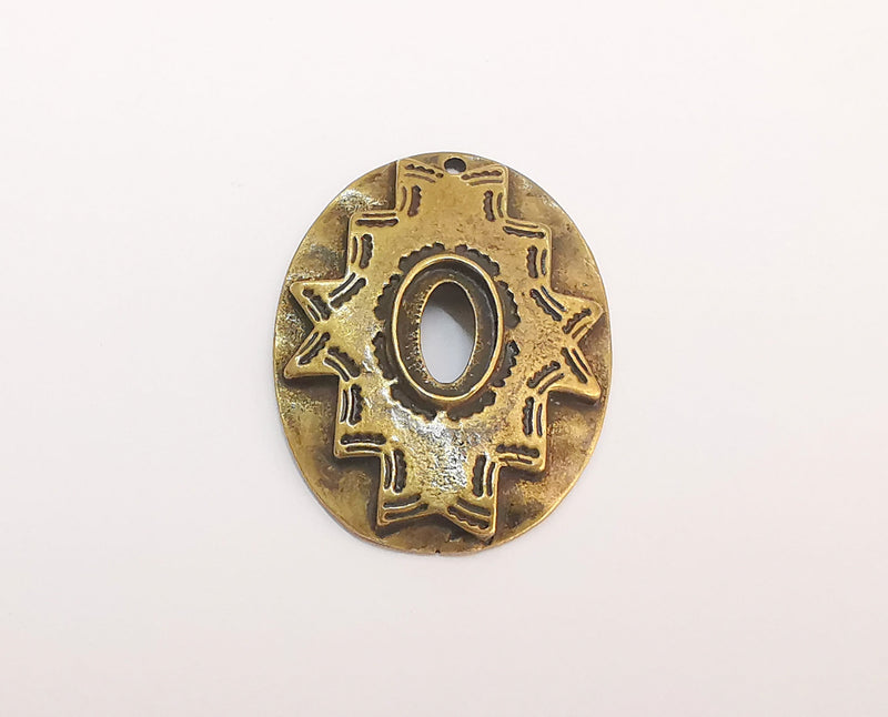 2 Antique Bronze Pendant Blank Cabochon Bezel Base Setting Mountings Antique Bronze Plated (12x8mm blank) G22234