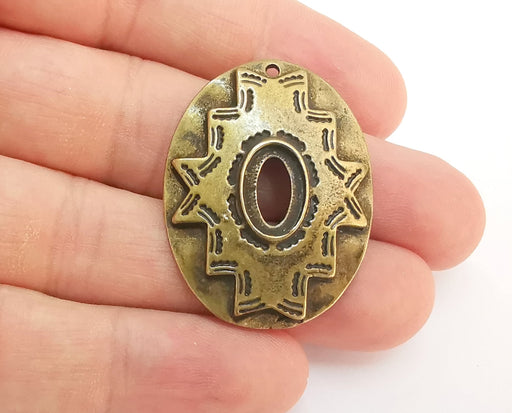 2 Antique Bronze Pendant Blank Cabochon Bezel Base Setting Mountings Antique Bronze Plated (12x8mm blank) G22234