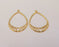 2 Drop Charms 24k Shiny Gold Plated Charms (46x34mm)  G22668