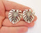 2 Monstera Leaf Charms Antique Silver Plated Charms (33x32mm) G22246