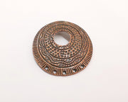 2 Antique Copper Circle Pendant Connector Antique Copper Plated Pendant (40mm) G22253