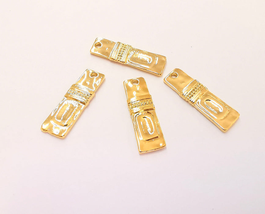 5 Shiny Gold Charms Shiny Gold Plated Charms (23x7mm)  G22264