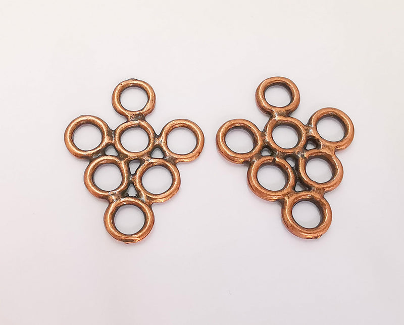 2 Antique Copper Charms Antique Copper Plated Charms (33x27mm)  G22673