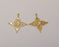 2 Flower Charms 24k Shiny Gold Plated Charms (36x32mm)  G22676