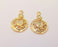 2 Gold Charms Shiny Gold Plated Charms (27x18mm)  G22690