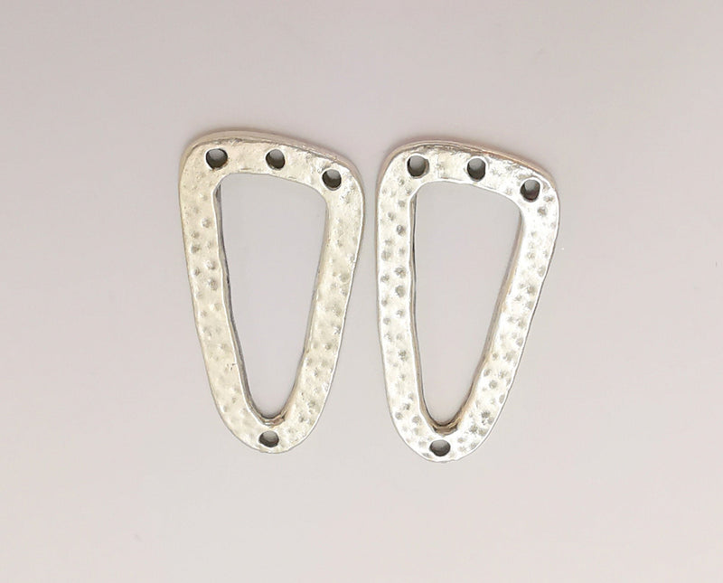 4 Connector Charms Antique Silver Plated Charms (32x17mm) G22697