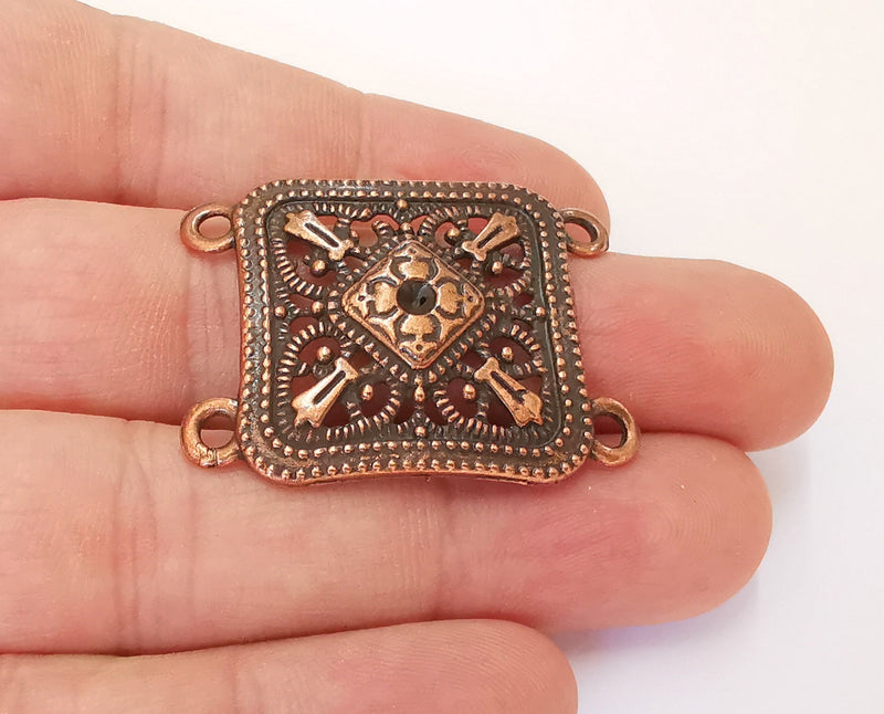 2 Copper Charms Connector Antique Copper Plated Charms (38x29mm)  G22710