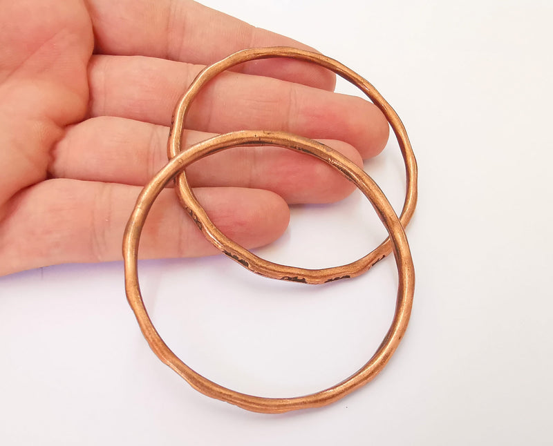 2 Copper Large Circle Connector Pendant Antique Copper Plated Pendant (68mm) G22712