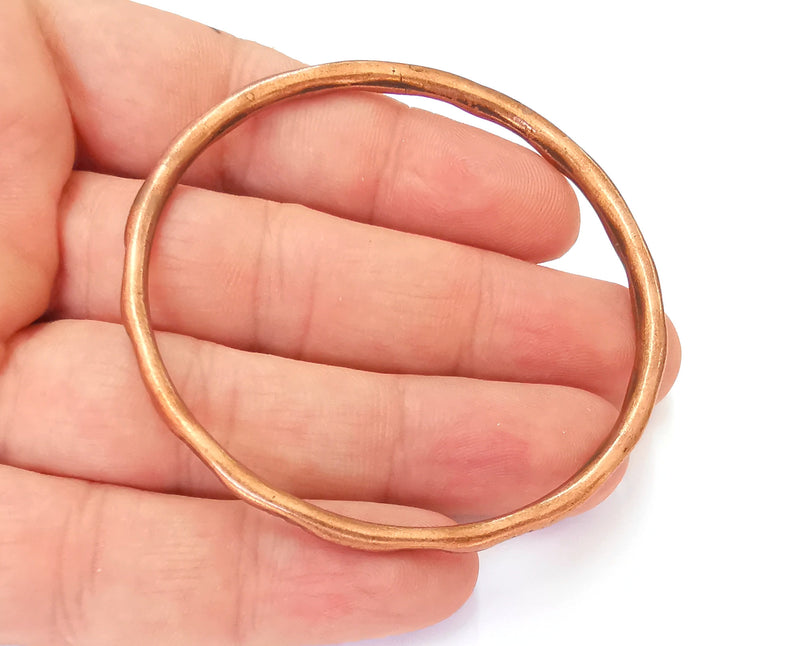 2 Copper Large Circle Connector Pendant Antique Copper Plated Pendant (68mm) G22712