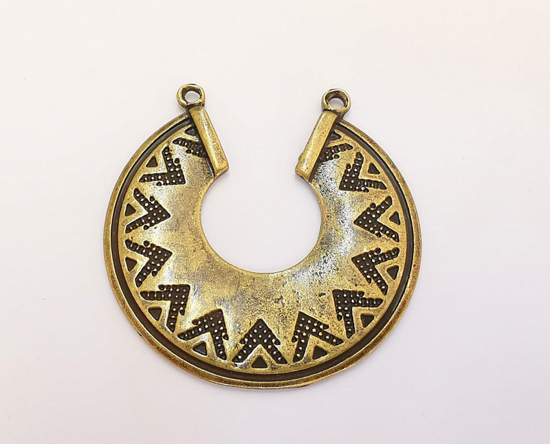 Ethnic Pendant Connector Antique Bronze Plated Pendant (49mm) G22277