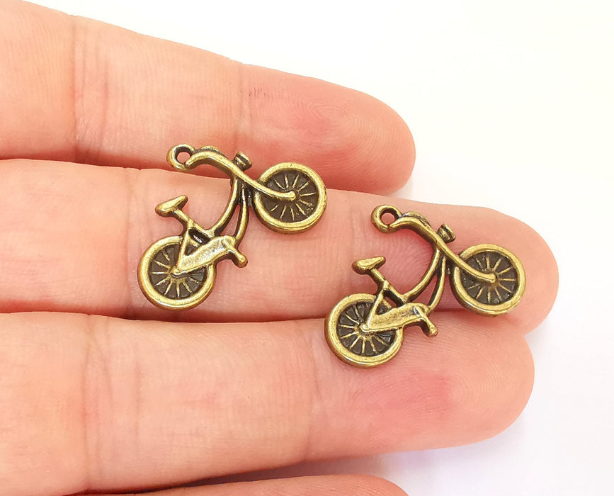 10 Bicycle Charms Antique Bronze Plated Charms (26x18mm)  G22280