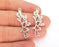 5 Leaf Branch Charms Connector Antique Silver Plated Charms (38x16mm) G22302