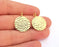 2 Gold Plated Stamping Base 24k Shiny Gold Hammered Tag Gold Plated Brass Charm (20mm) G22346