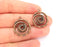 2 Spiral Bezel Charm Antique Copper Charm 27x22mm (Blank Size 7mm) G22358