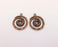 2 Spiral Bezel Charm Antique Copper Charm 27x22mm (Blank Size 7mm) G22358