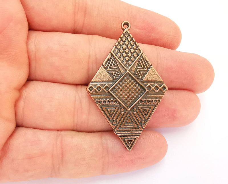 2 Copper Charms Blank Antique Copper Plated Charms 52x33mm Blank Size (10mm)  G22361