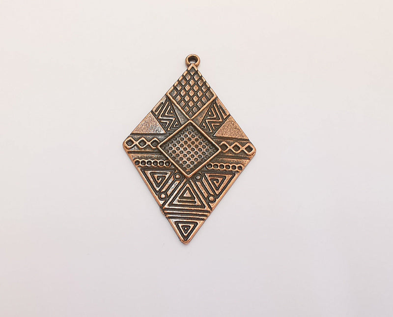 2 Copper Charms Blank Antique Copper Plated Charms 52x33mm Blank Size (10mm)  G22361