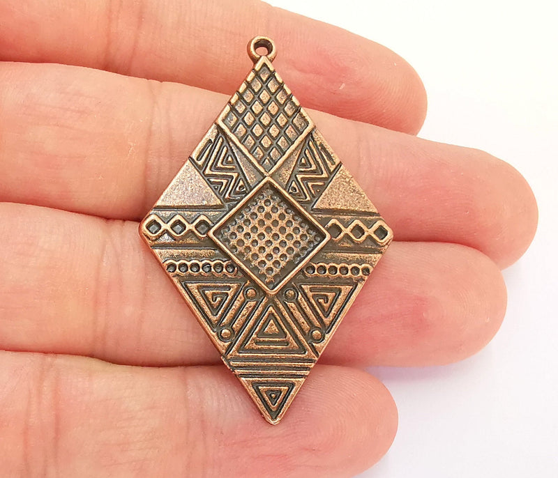 2 Copper Charms Blank Antique Copper Plated Charms 52x33mm Blank Size (10mm)  G22361