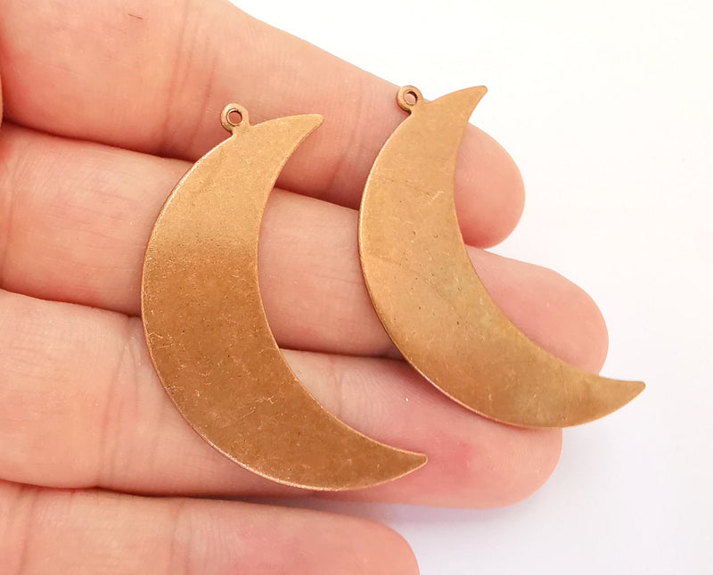 10 Crescent Charm Antique Copper Plated Brass Charm (47x14 mm) G22362