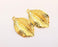 2 Leaf Charms Shiny Gold Plated Charms (34x19mm)  G22370
