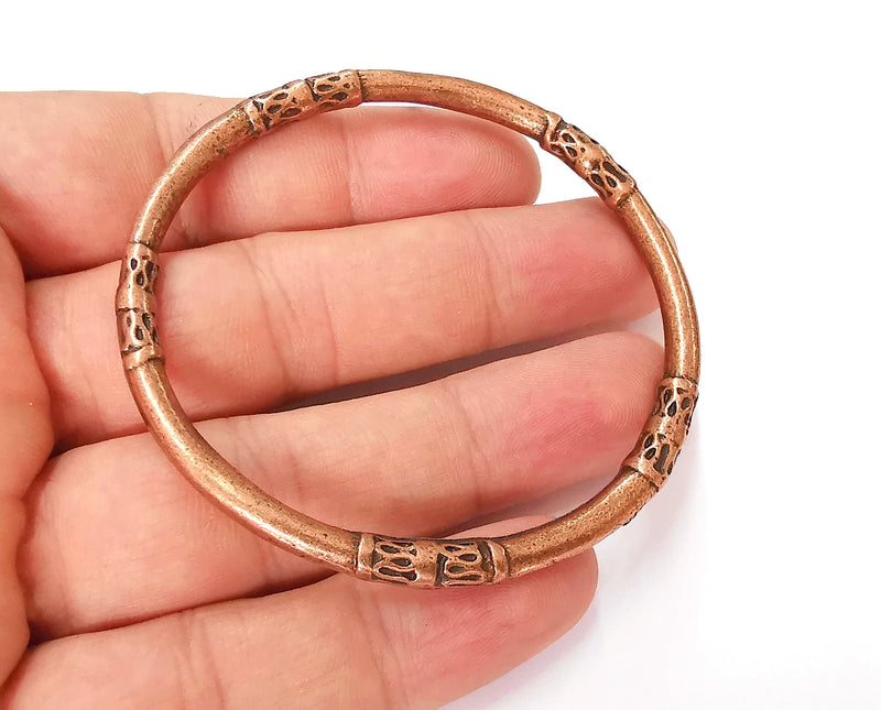 Copper Large Circle Connector Pendant Antique Copper Plated Pendant (68mm) G22751