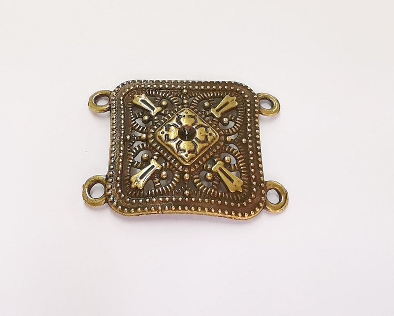 2 Antique Bronze Charms Connector Antique Bronze Plated Charms (38x29mm)  G22781
