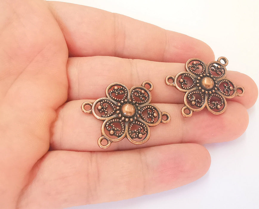 2 Copper Connector Charms Antique Copper Plated Charms (30x26mm)  G22794