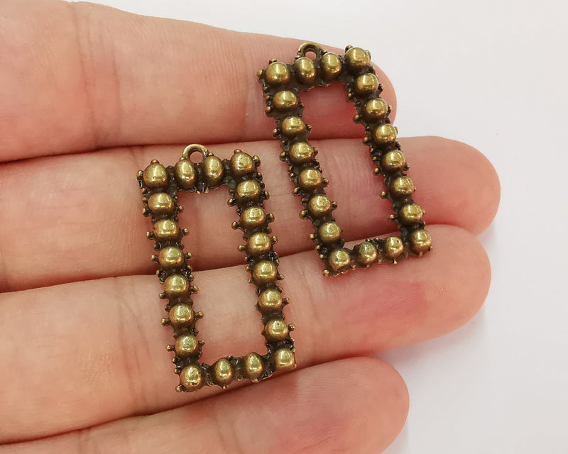 2 Antique Bronze Charms Antique Bronze Plated Charms (36x18mm)  G22802