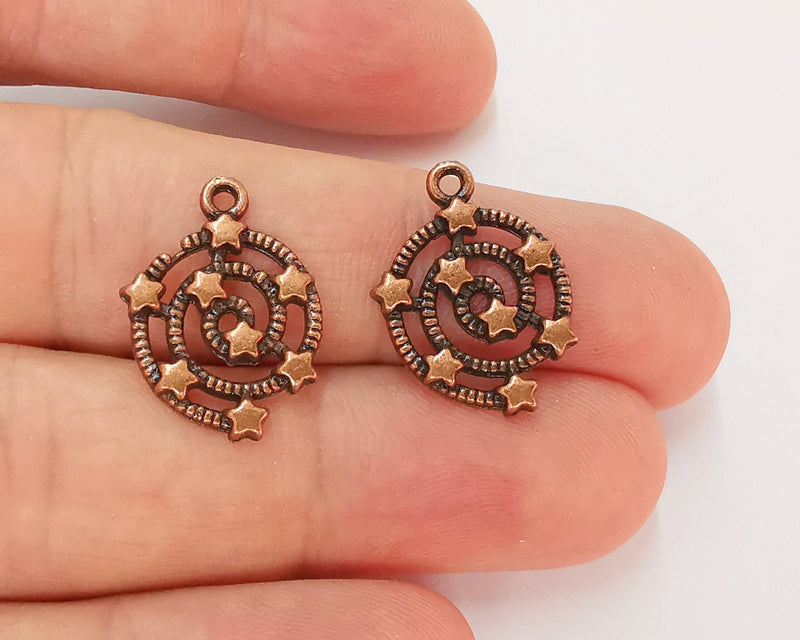 10 Star Spiral Charms Antique Copper Plated Charms (21x16mm)  G22803