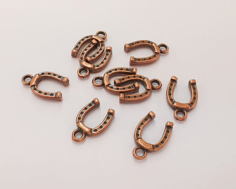 20 Horseshoe Charms Antique Copper Plated Charms (14x9mm)  G22806