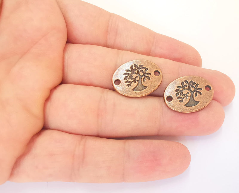 10 Tree Connector Charms Antique Copper Plated Tree Connector  (22x17mm) G22805