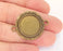2 Leaves Frame Pendant Blank Connector Antique Bronze Plated Pendant (35x27mm) (19mm Blank Size)  G22814