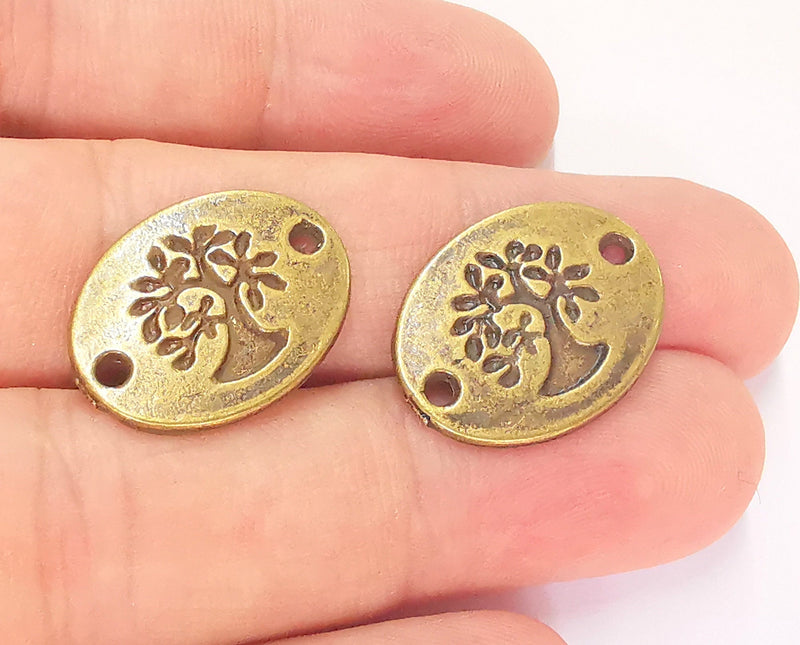 10 Tree Connector Charms Antique Bronze Plated Tree Connector  (22x17mm) G22817