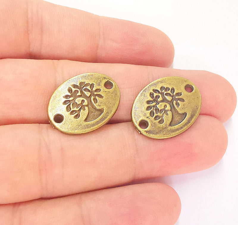 10 Tree Connector Charms Antique Bronze Plated Tree Connector  (22x17mm) G22817