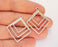 4 Geometric Charms Antique Silver Plated Charms (36x33mm)  G22414