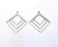 4 Geometric Charms Antique Silver Plated Charms (36x33mm)  G22414