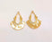 2 Gold Charms Shiny Gold Plated Charms (39x28mm)  G22418