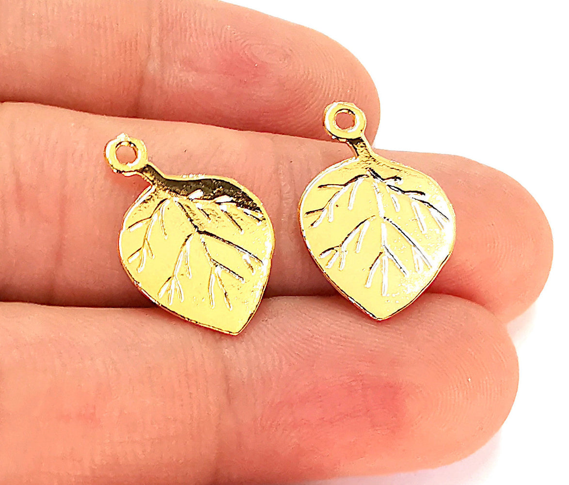 4 Leaf Charms 24K Shiny Gold Plated Charms (21x14mm)  G22419