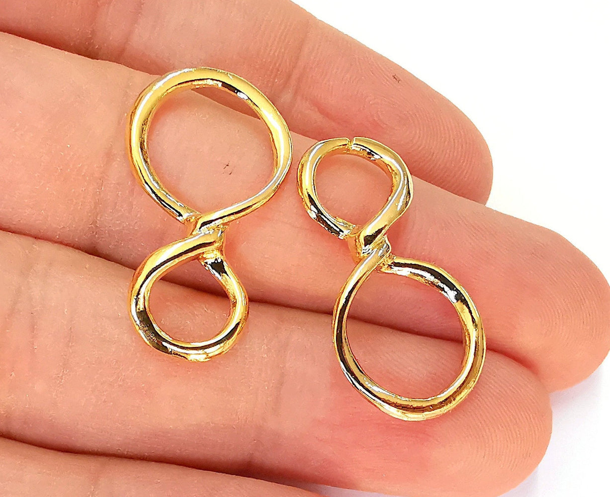 2 Knot Charms 24K Shiny Gold Plated Charms (30x16mm)  G22842