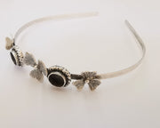 Flowers Crown Headband Base Blanks Circlet Settings Antique Silver Plated Brass Adjustable (2x 10mm Bezel Size)  G22860