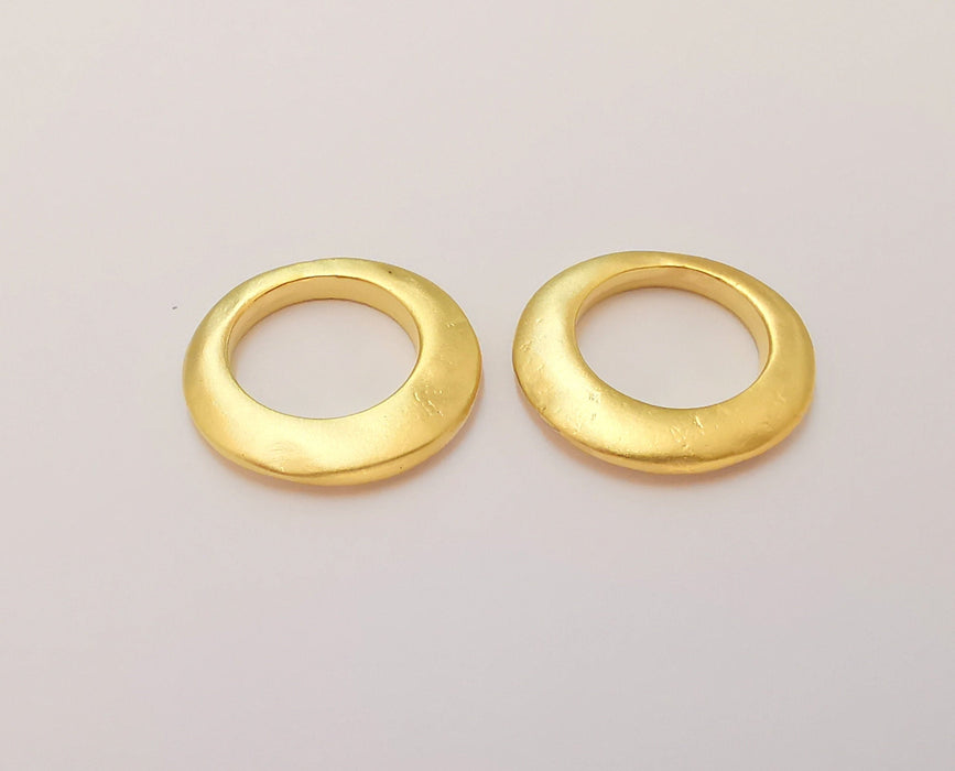 2 Circle Charms Gold Plated Findings (22x20mm) G22902