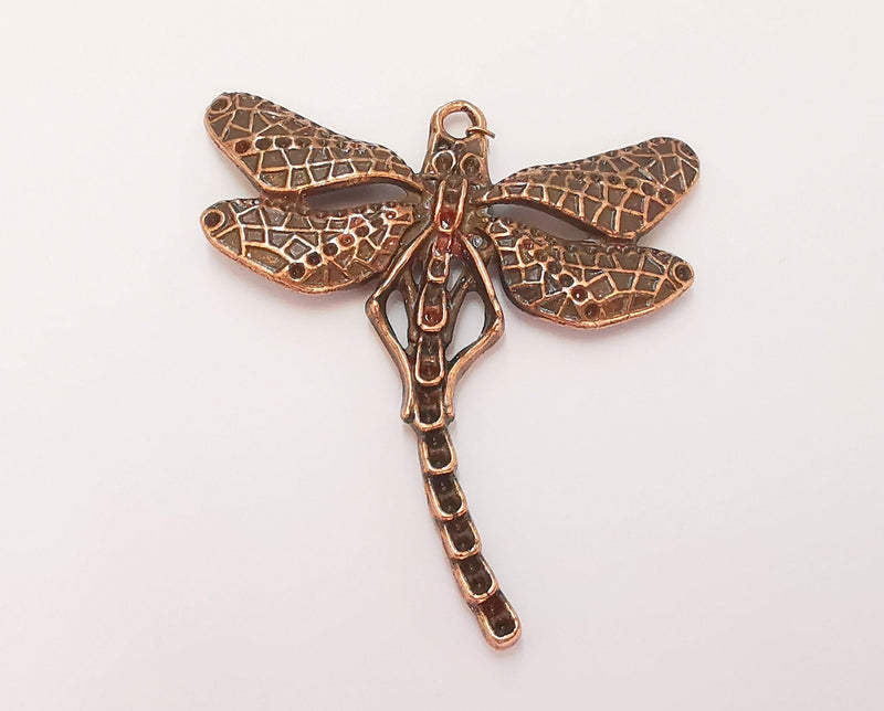 Copper Dragonfly Pendant Antique Copper Plated Pendant (54x49mm)  G22905