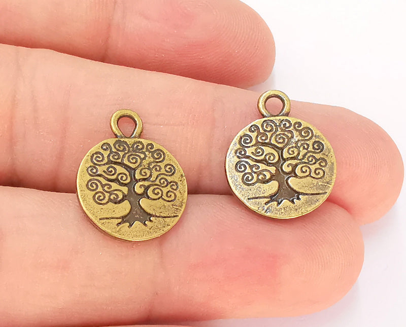10 Tree Charms Antique Bronze Plated Charms (19x15mm)  G22910
